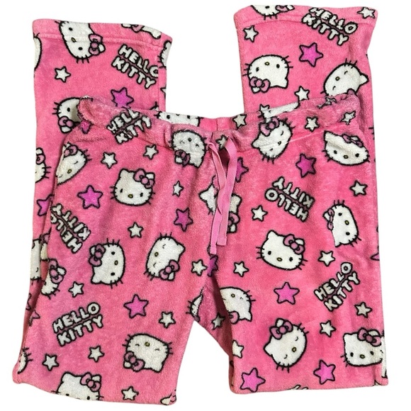 Hello Kitty Sanrio Y2K Fleece Wide Legged Pyjama Pants - Picture 1 of 6